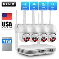 KERUI 4MP 2K 8CH H.265+ NVR WiFi Security AI Detection Camera System +1TB HDD US