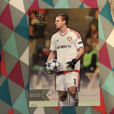 BERND LENO 5x7 RC BAYER 04 LEVERKUSEN 08/10 Made 2015-2016 Topps Champio  UEFA