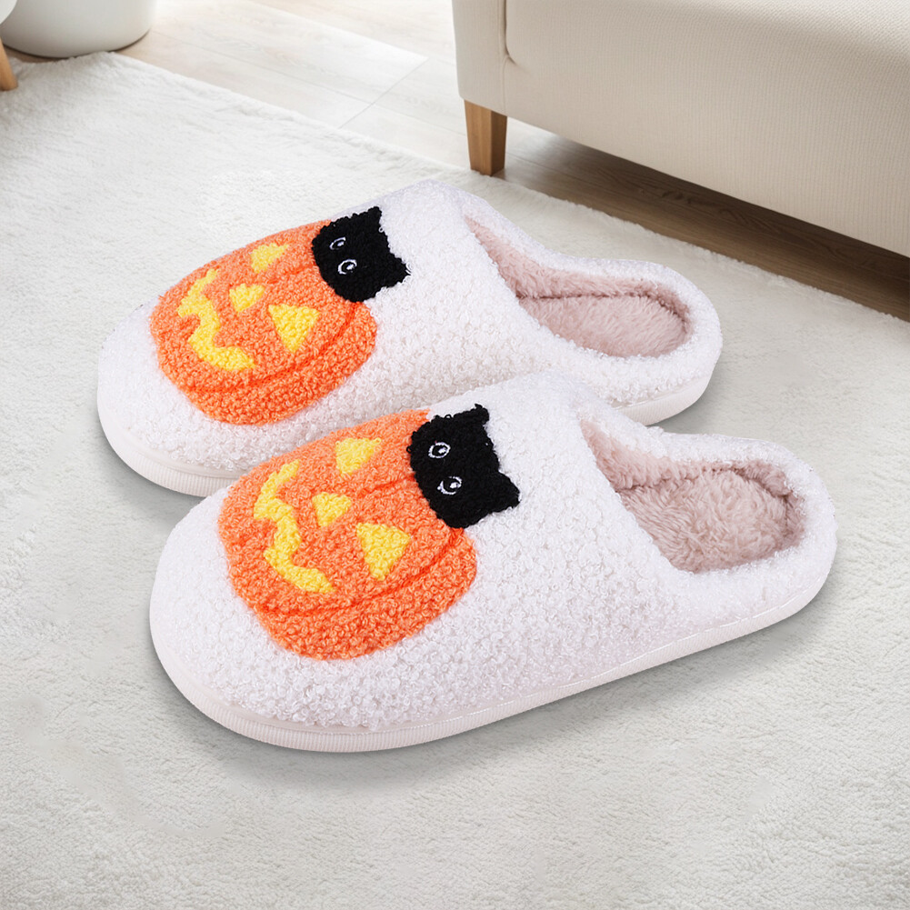 APL Halloween Zucca Gatto Pantofole Peluche Punta Chiusa Pantofole per de