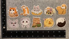 Lot of 10 Assorted Cat Stickers
