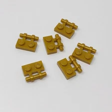 2540 LEGO Parts Plate Mod 1x2 Handlebar on Side Free Ends PEARL GOLD (6)
