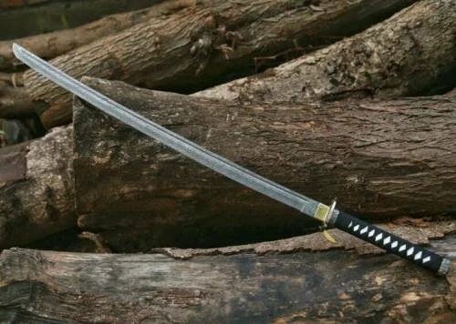 CUSTOM HANDMADE HAND FORGED DAMASCUS STEEL KATANA SWORD COMBAT SWORD - Image 2 of 3