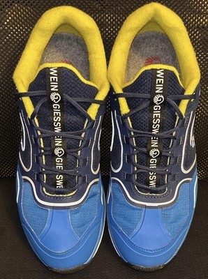 Giesswein Wool Cross X Men Shoes Size 9 Blue Yellow Wool Lined Sneakers
