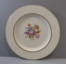 Coxon Belleek "Floral Bouquet" Dinner Plate with Gold Trim - No Floral Rim
