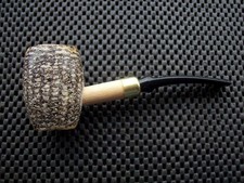 Missouri Meerschaum Corn Cob Pipe Country Gentleman Bent Black Danish Stem