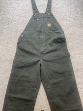 Carhartt Bib Overall Double Knee Men 44 x 30 R06 MOS Green NWT NOS