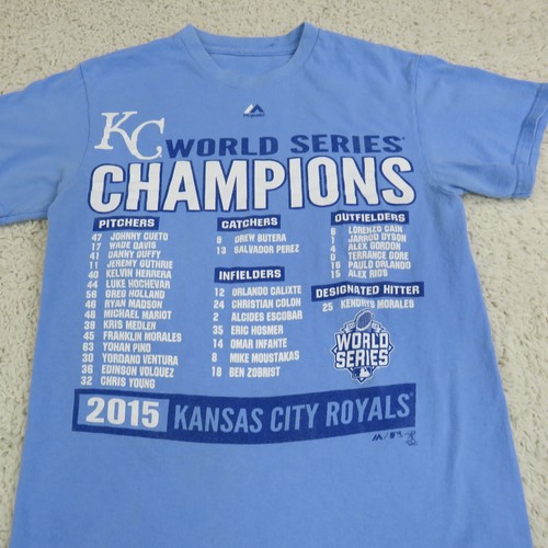 Kansas City Royals Shirt Mens Small MLB Baseball World Series Champions 2015 Tee - Picture 2 of 15