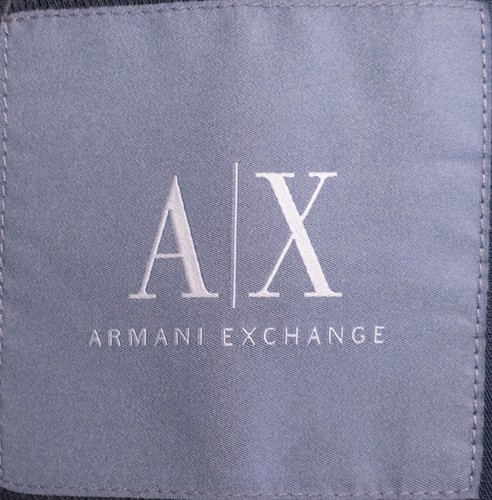 Armani Exchange Sport Mantel Blazer Herren 40R Navy Blau 2 Knöpfe BAUMWOLLE/LEINEN - Bild 10 von 14