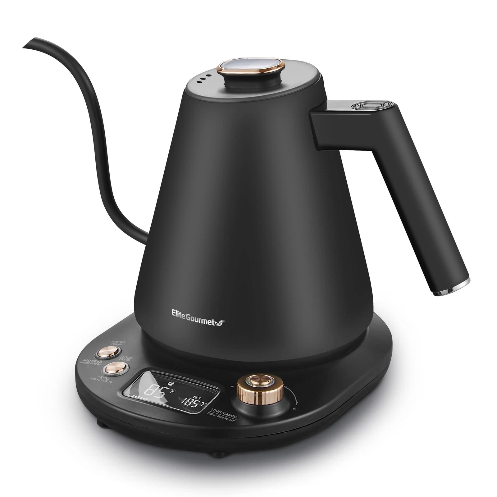 Elite Gourmet EKT3001 1L Digital Water Kettle, 304 Stainless Steel Interior,