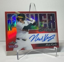 Nick Kurtz 2024 Leaf Vivid Power Brokers Red Foil Autograph Athletics ROY 7/8