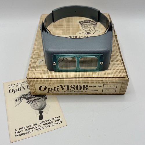 Vintage Donegan OptiVISOR Optical Glass Binocular Magnifier w/Box Instructions/c