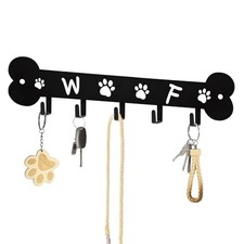 Dog Leash Holder for Wall Key Hooks Decorative, 5 Hooks 11 2.75 inch for Wall