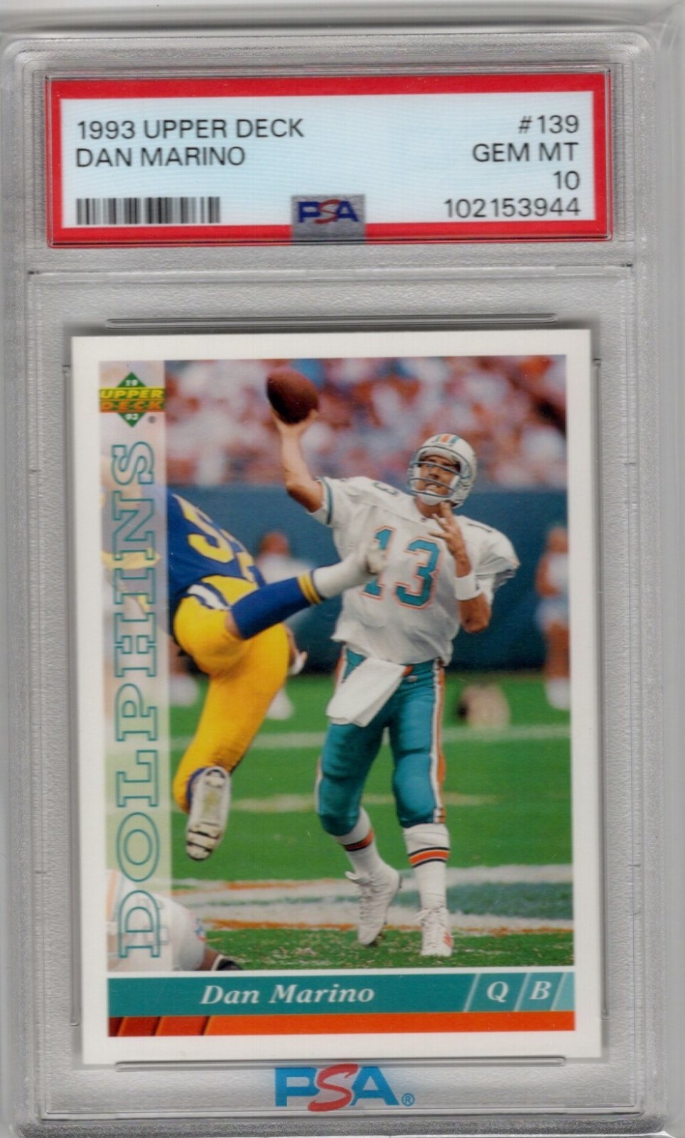 1993 Upper Deck DAN MARINO # 139 (PSA 10 GEM MT) NFL Hall of Fame (944