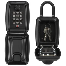 Key Lock Box for Outside Waterproof Key Lockbox with 12-Digit Push Button Com...