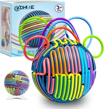 Sensory Activity Ball with 24 Strings & Stand – Stress Relief Sensory Fidget Toy