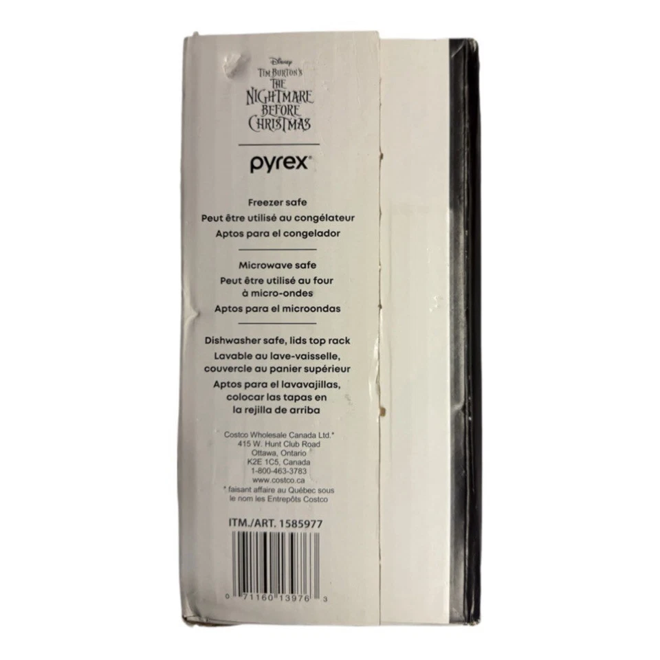 NOVO Pyrex Disney Nightmare Before Christmas Edição Limitada 8 peças conjunto 4 tigelas EA + tampas - Imagem 4 de 4