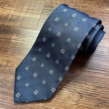 Brooks Brothers 346 Tie Navy Blue Pure Silk Geometric USA Made 59โ