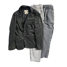 Zara Mango Boys Jeans Tapered 11-12 Gray Distressed Blazer Lot Of 3