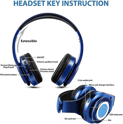 Nakano Miku Cuffie Bluetooth, Cuffie, Il Blu Quintessenza - Foto 2 di 8
