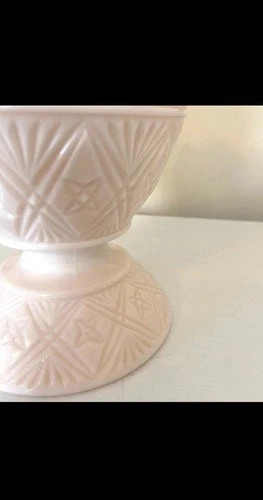 Vintage Pink Milk Glass Footed Candy Dish Vase 1950's Napco