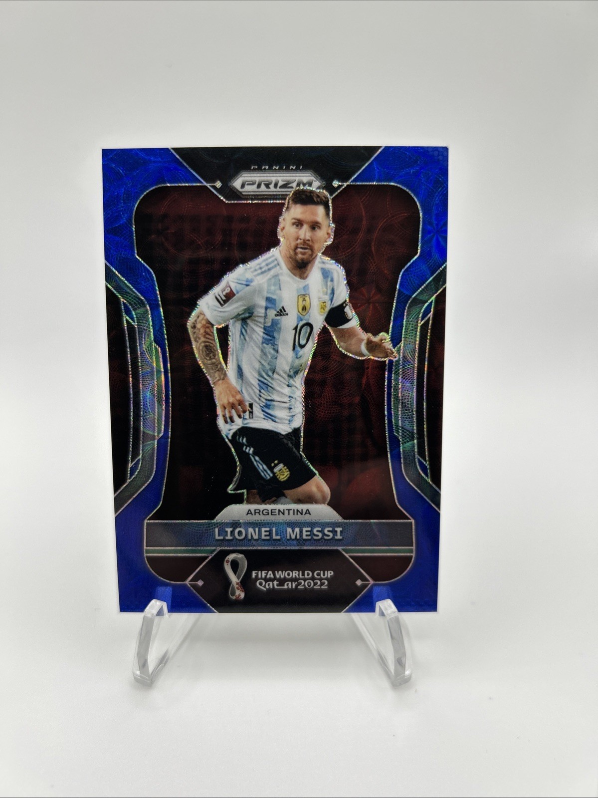 2022 Panini Prizm World Cup Qatar - Lionel Messi #7 Choice Blue Prizm /135