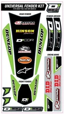 Dcor Universal Fender Trim Decals - Full Size - Green Motorcycle Dirt Bike