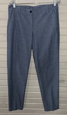 Talbots Sz 8 The Weekend Chino Pants Blue Chambray Ankle 100 Cotton Pockets EUC