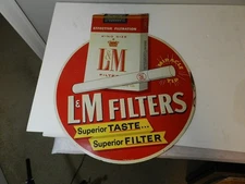 VINTAGE ADVERTISING SIGN- 1950'S L&M CIGARARETTE DIECUT SIGN- VINTAGE TOBACIANNA