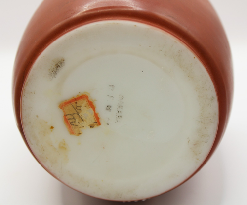 Antique C.F. M. - Box Cigar Jar - Top Lid Missing - Hand Painted on White Glass - Picture 8 of 9