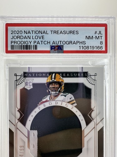 2020 National Treasures Prodigy Patch Auto SP /99 Jordan Love RPA PSA 8 TRUE RPA - Picture 2 of 6
