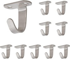 Stainless Steel Screw Mounted Ceiling Hooks, Under-Shelf Towel/Robe Clothes Hook