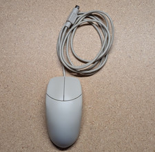 Vintage AOpen M-S42 PS/2 Two Button Mouse Beige Opto-Mechanical Roller Ball