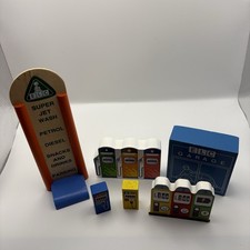 Wooden Train Track Garage & Petrol Station Accessory Bundle