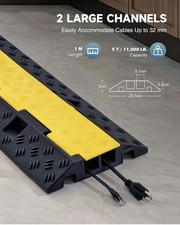 3x Cable Protector Ramp 22000 LBS HEAVY DUTY 2-Channel Cable Cover Ramp98cm Long