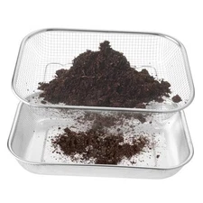 2 Pcs Large Soil Sifters, Stainless Steel Soil Strainers for Gardening Garden 
