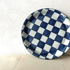 M681 Arita Ware Checkered Pattern Large Plate from japan from japan