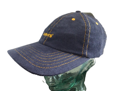 Levi's Cord Baseballkappe Herren marineblau Feincord Einheitsgröße [58 cm] Polyestermütze neu mit Etikett