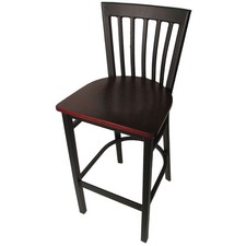 Oak Street Mfg SL42791MH Jailhouse Barstool w/Mahogany Wood Seat
