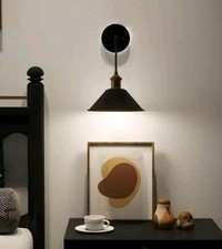 Pia Ricco 8.7 in. 1-Light Vintage Black Battery Operated Wall Sconces (2-Pack)