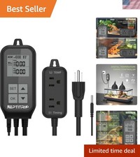 Reptile Temperature Control Thermostat: Day-Night Settings  Timed Operation
