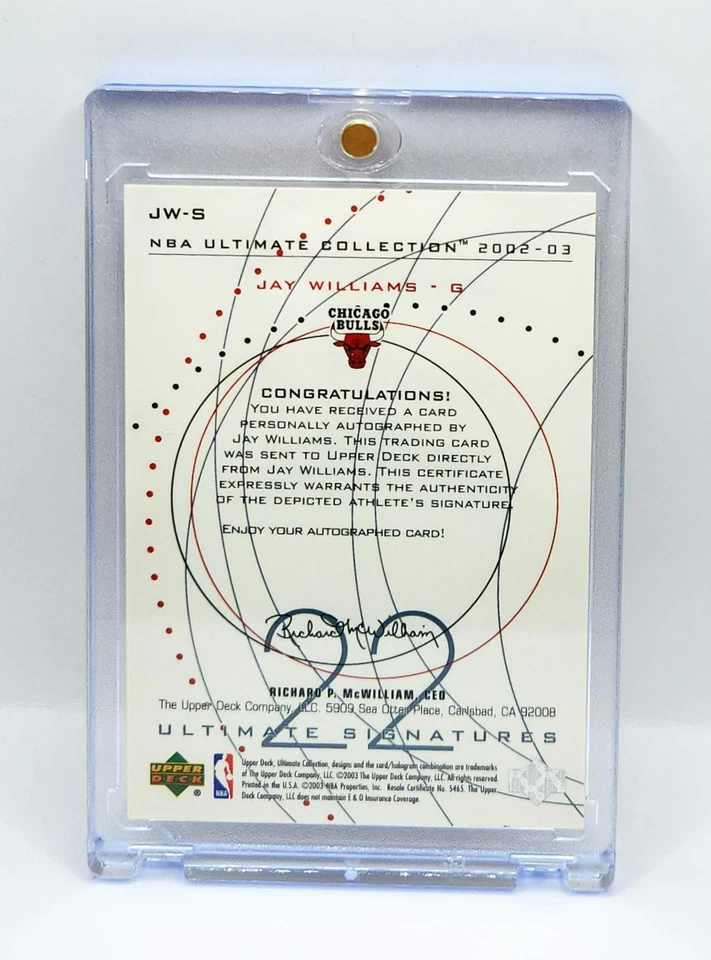 Jay Williams 2002-03 Ultimate Collection Auto RC Rookie Signatures Autograph - Image 2 of 3