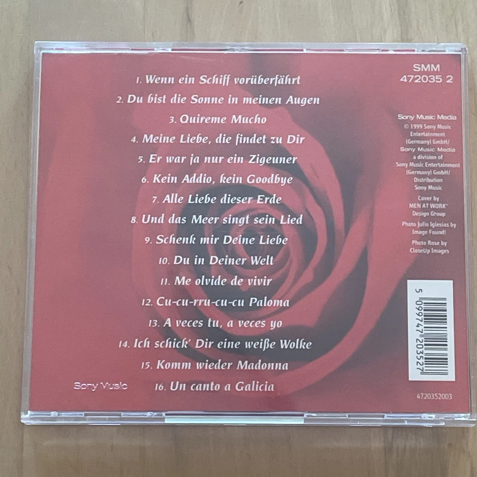 CD "JULIO IGLESIAS - SCHENK MIR DEINE LIEBE" Pop, Schlager, 16 Songs, 1999 - Bild 2 von 3