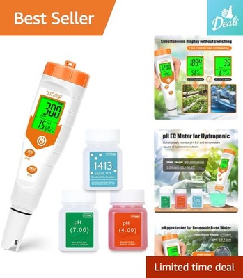 Ultimate Hydroponic pH and EC Tester: Simultaneous Measurement w/ Calibration