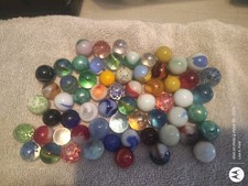 Old Marble Lot 62 Akro Agate Style Swirls Corkscrews UV Reactive Crackle Cat Eye