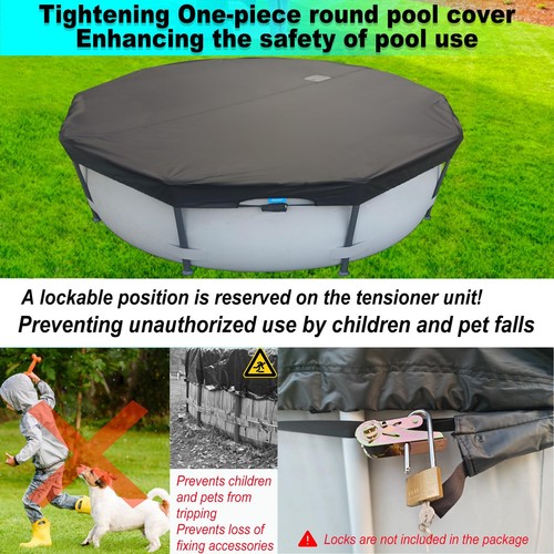 14 Ft Pool Cover, with Automatic Drain Round Pool Cover, One-Piece Quick Inst... - Picture 9 of 9