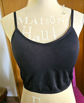 Fabletics Bralette BH Damen L Schwarz ohne Bügel dehnbar blickdicht Träger