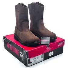Wolverine 10" Wellington Work Boots Brown Mens Size 10.5M Oil  Slip Resistant