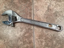 Vtg NOS Craftsman Crescent  Wrench #244605 Adjustable Heavy Duty Satin  12"  USA