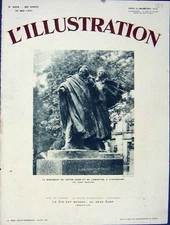 Old Vintage Print Statue Hugo Lamartine Strasbourg Bouchard French 1931 20th