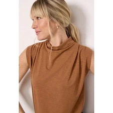Banana Republic Carolina Cowl Neck Tank Knit Top - Warm Clay Brown XS NWT